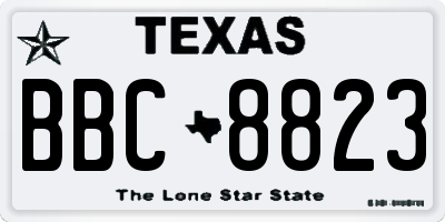 TX license plate BBC8823