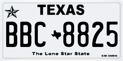 TX license plate BBC8825