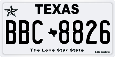 TX license plate BBC8826