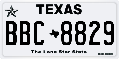 TX license plate BBC8829