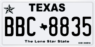 TX license plate BBC8835