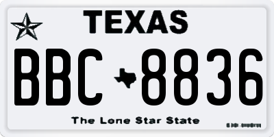 TX license plate BBC8836