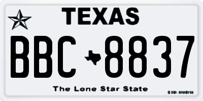 TX license plate BBC8837