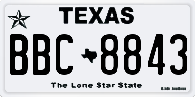 TX license plate BBC8843