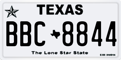 TX license plate BBC8844