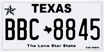 TX license plate BBC8845