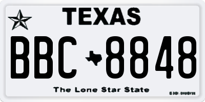 TX license plate BBC8848