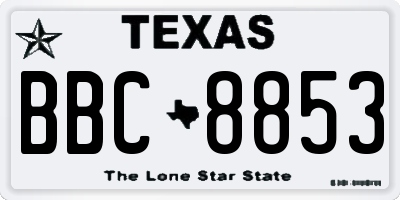 TX license plate BBC8853