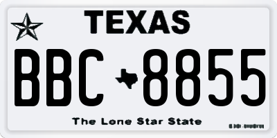 TX license plate BBC8855