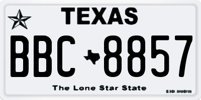 TX license plate BBC8857