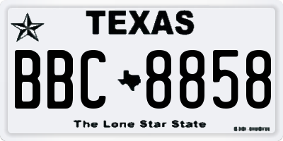 TX license plate BBC8858