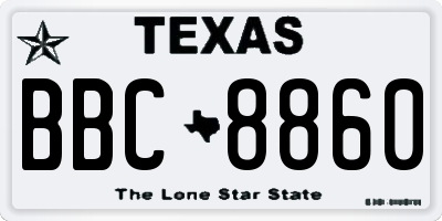 TX license plate BBC8860