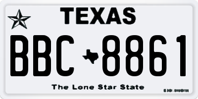 TX license plate BBC8861