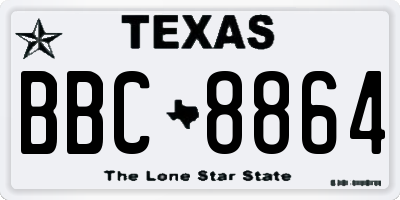 TX license plate BBC8864