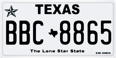 TX license plate BBC8865