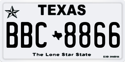 TX license plate BBC8866