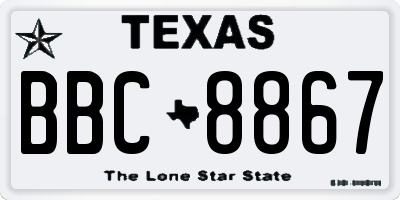 TX license plate BBC8867