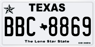TX license plate BBC8869