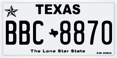 TX license plate BBC8870