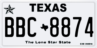 TX license plate BBC8874