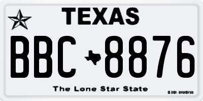 TX license plate BBC8876
