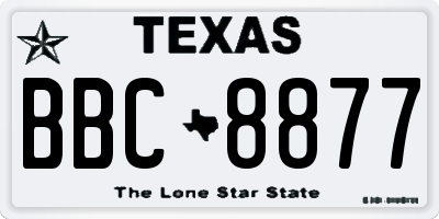TX license plate BBC8877