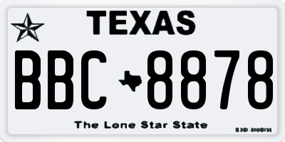 TX license plate BBC8878