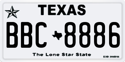 TX license plate BBC8886