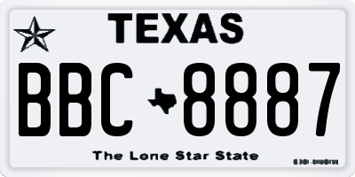 TX license plate BBC8887