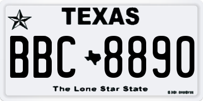TX license plate BBC8890