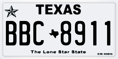 TX license plate BBC8911