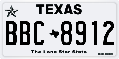 TX license plate BBC8912