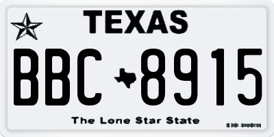 TX license plate BBC8915