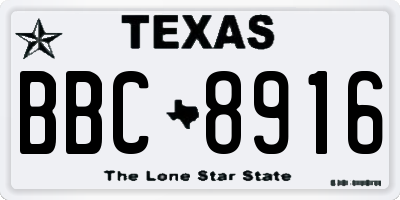 TX license plate BBC8916