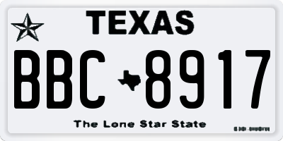 TX license plate BBC8917