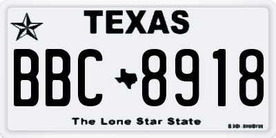 TX license plate BBC8918