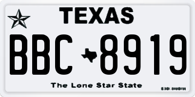 TX license plate BBC8919