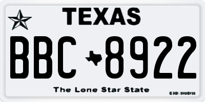 TX license plate BBC8922