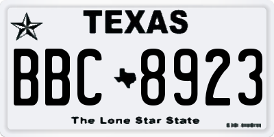 TX license plate BBC8923