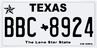 TX license plate BBC8924