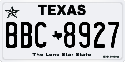 TX license plate BBC8927