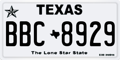 TX license plate BBC8929