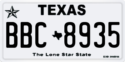 TX license plate BBC8935