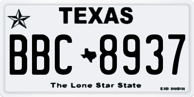 TX license plate BBC8937