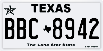 TX license plate BBC8942