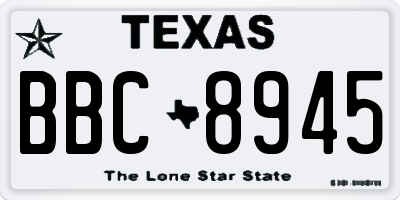TX license plate BBC8945