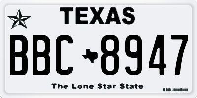 TX license plate BBC8947