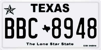 TX license plate BBC8948