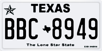 TX license plate BBC8949