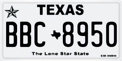 TX license plate BBC8950